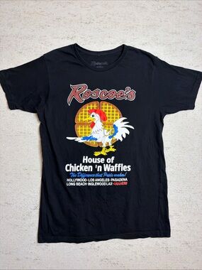 Roscoe’s Chicken and Waffles Black Crewneck Tee Size M